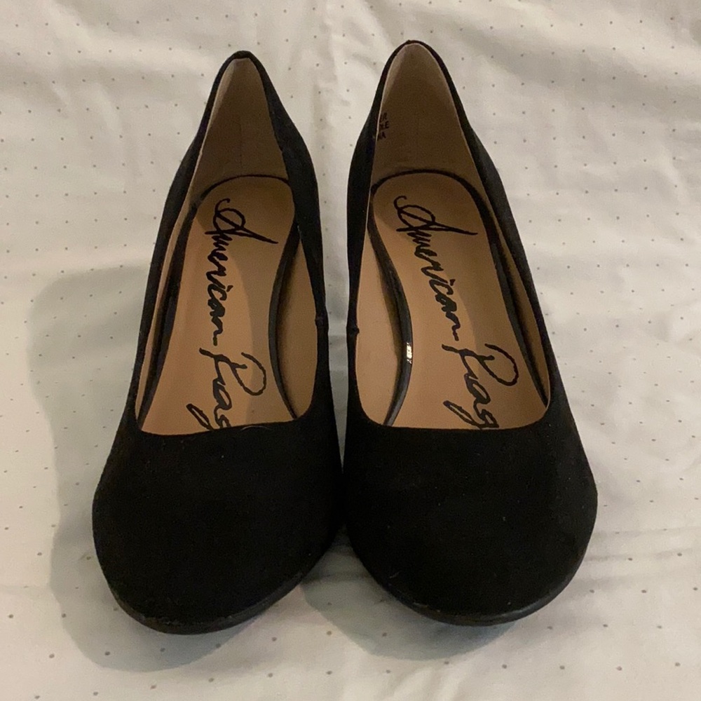 black suede heels